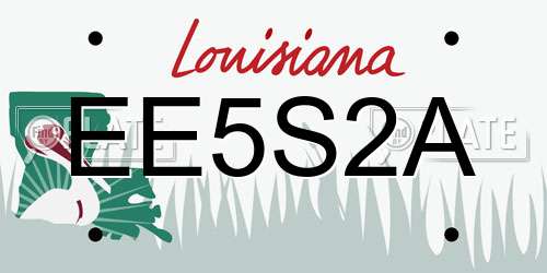 EE5S2A Louisiana License Plate