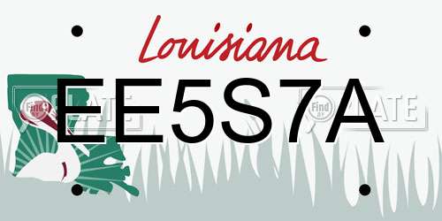 EE5S7A Louisiana License Plate
