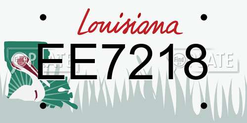 EE7218 Louisiana License Plate