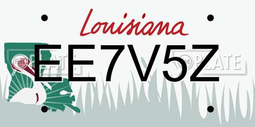 EE7V5Z Louisiana License Plate