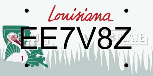 EE7V8Z Louisiana License Plate