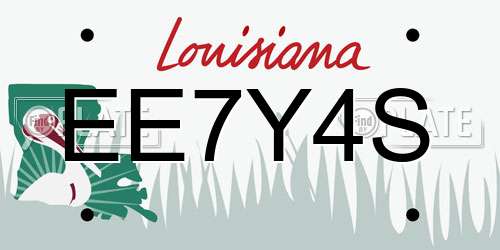 EE7Y4S Louisiana License Plate