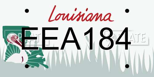 EEA184 Louisiana License Plate