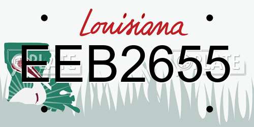 EEB2655 Louisiana License Plate
