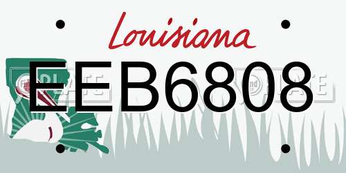 EEB6808 Louisiana License Plate
