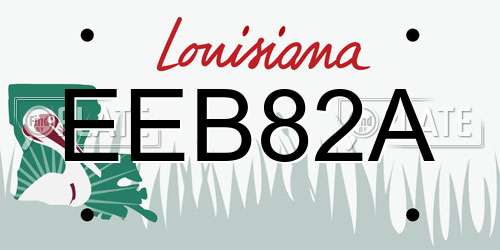 EEB82A Louisiana License Plate