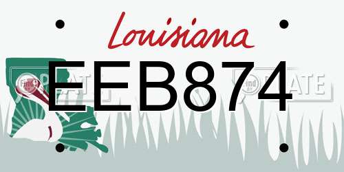EEB874 Louisiana License Plate