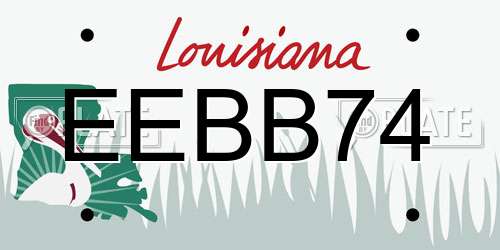 EEBB74 Louisiana License Plate