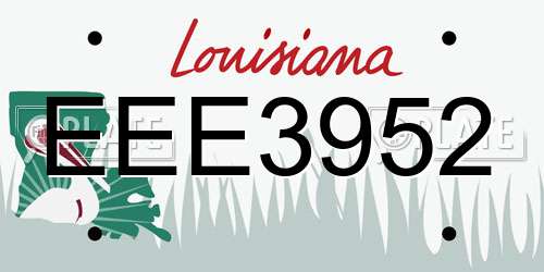 EEE3952 Louisiana License Plate