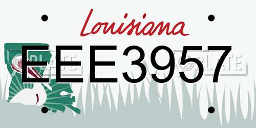 EEE3957 Louisiana License Plate