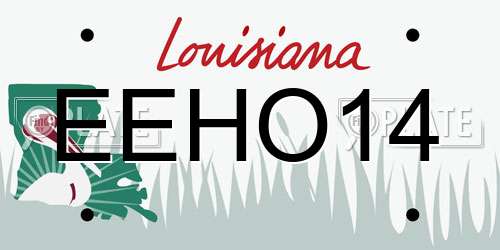EEHO14 Louisiana License Plate