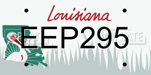 EEP295 Louisiana License Plate