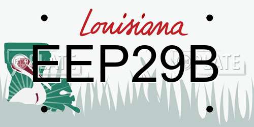 EEP29B Louisiana License Plate
