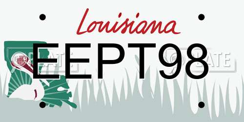EEPT98 Louisiana License Plate