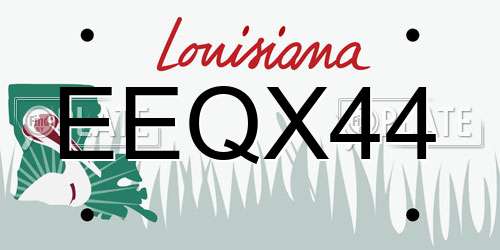 EEQX44 Louisiana License Plate