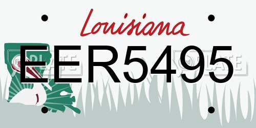 EER5495 Louisiana License Plate