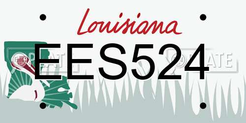 EES524 Louisiana License Plate