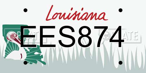 EES874 Louisiana License Plate