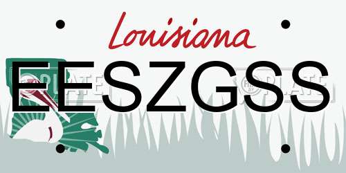 EESZGSS Louisiana License Plate
