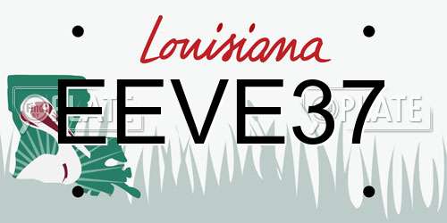 EEVE37 Louisiana License Plate