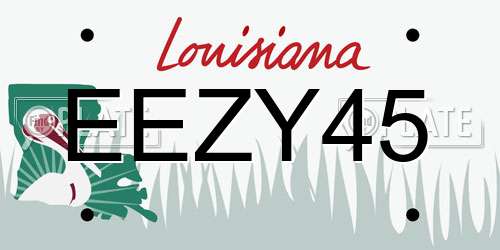 EEZY45 Louisiana License Plate