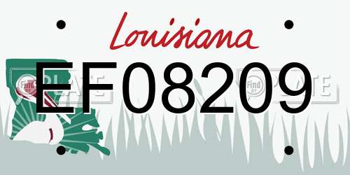 EF08209 Louisiana License Plate