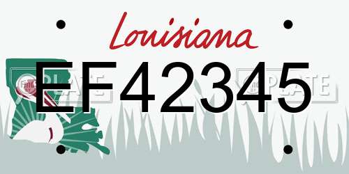 EF42345 Louisiana License Plate