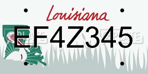 EF4Z345 Louisiana License Plate