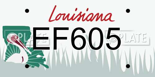 EF605 Louisiana License Plate