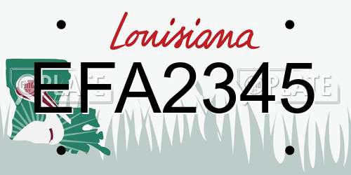 EFA2345 Louisiana License Plate