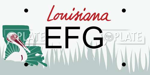 EFG Louisiana License Plate