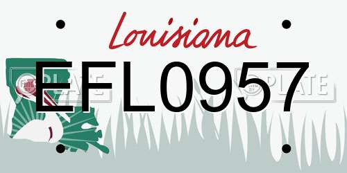 EFL0957 Louisiana License Plate