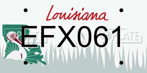 EFX061 Louisiana License Plate
