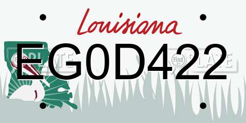 EG0D422 Louisiana License Plate