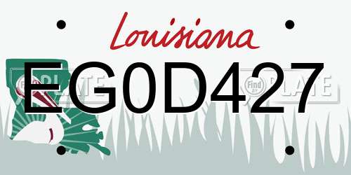 EG0D427 Louisiana License Plate