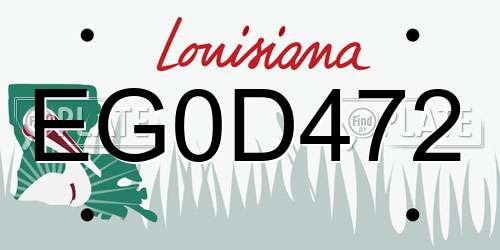 EG0D472 Louisiana License Plate