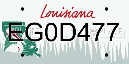 EG0D477 Louisiana License Plate