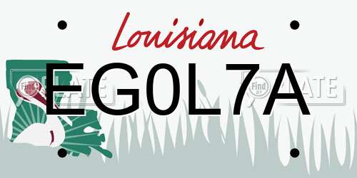 EG0L7A Louisiana License Plate