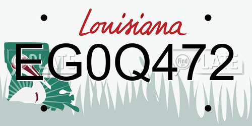 EG0Q472 Louisiana License Plate