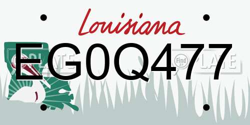 EG0Q477 Louisiana License Plate
