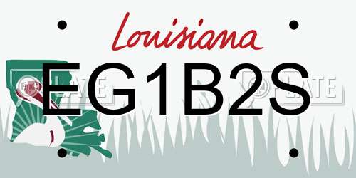 EG1B2S Louisiana License Plate