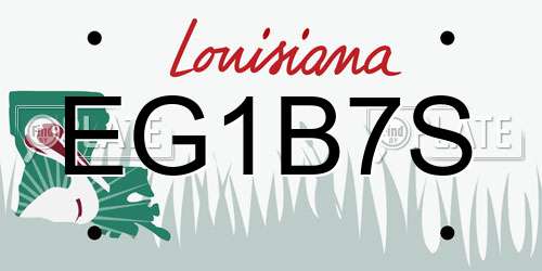 EG1B7S Louisiana License Plate