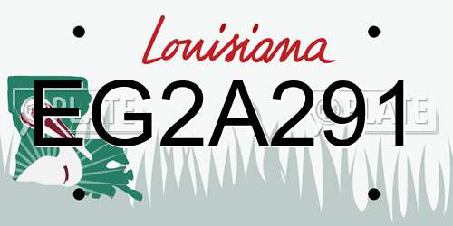 EG2A291 Louisiana License Plate