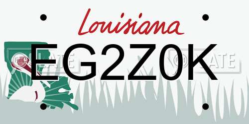 EG2Z0K Louisiana License Plate