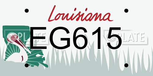 EG615 Louisiana License Plate