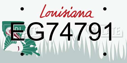 EG74791 Louisiana License Plate
