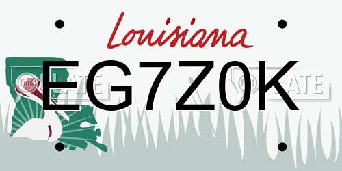 EG7Z0K Louisiana License Plate