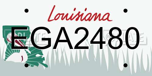 EGA2480 Louisiana License Plate