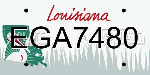 EGA7480 Louisiana License Plate