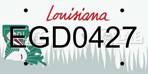 EGD0427 Louisiana License Plate